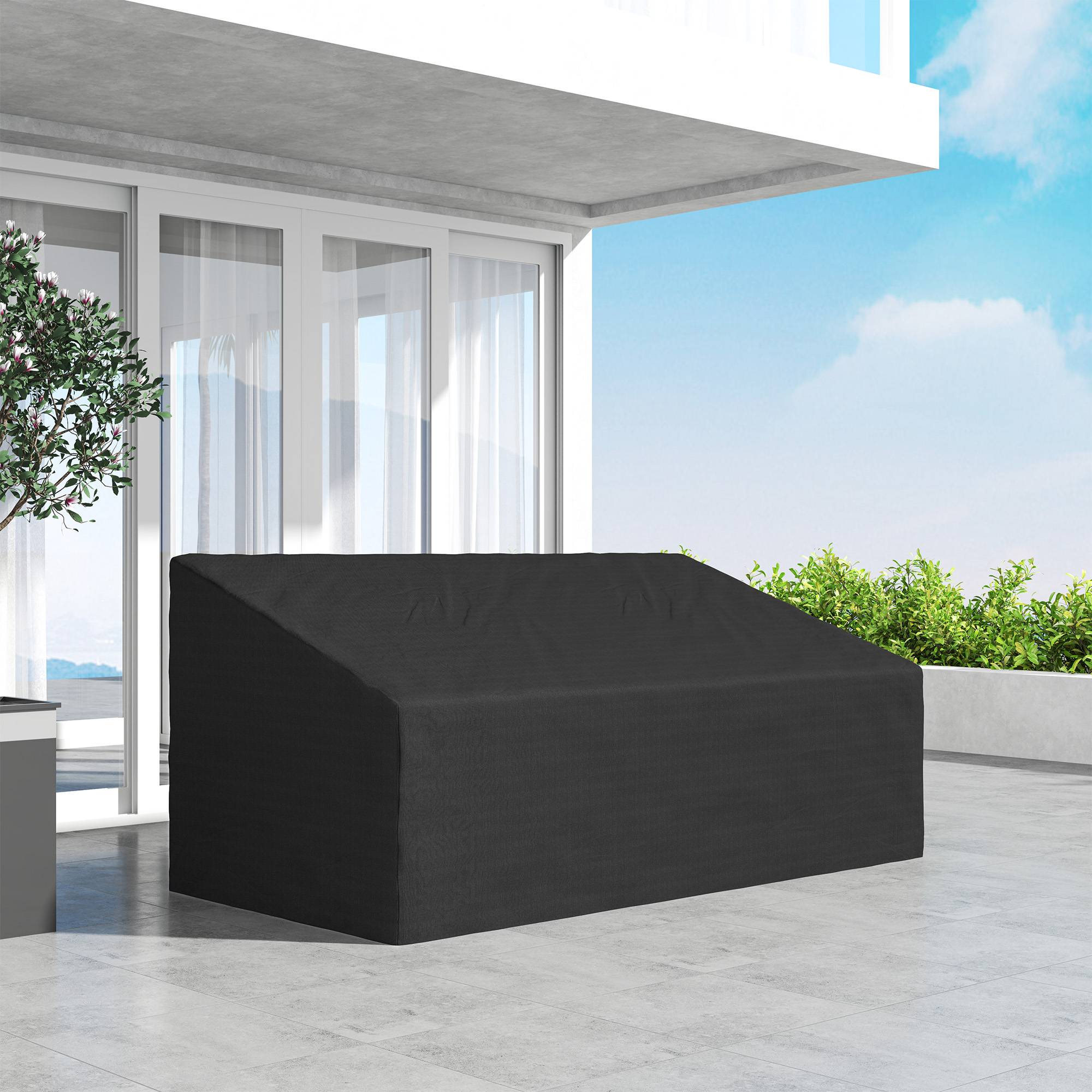 Outsunny - Housse de canapé exterieur imperméable 3 places 600D tissu oxford - 218 x 111 x 63/101 cm - noir - Outsunny - Image 2