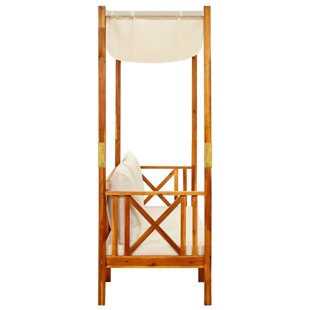 Maison Chic - Banc de jardin - Banc d'extérieur - Banquette avec auvent et repose-pieds Bois d'acacia solide-JU13906 - Image 5