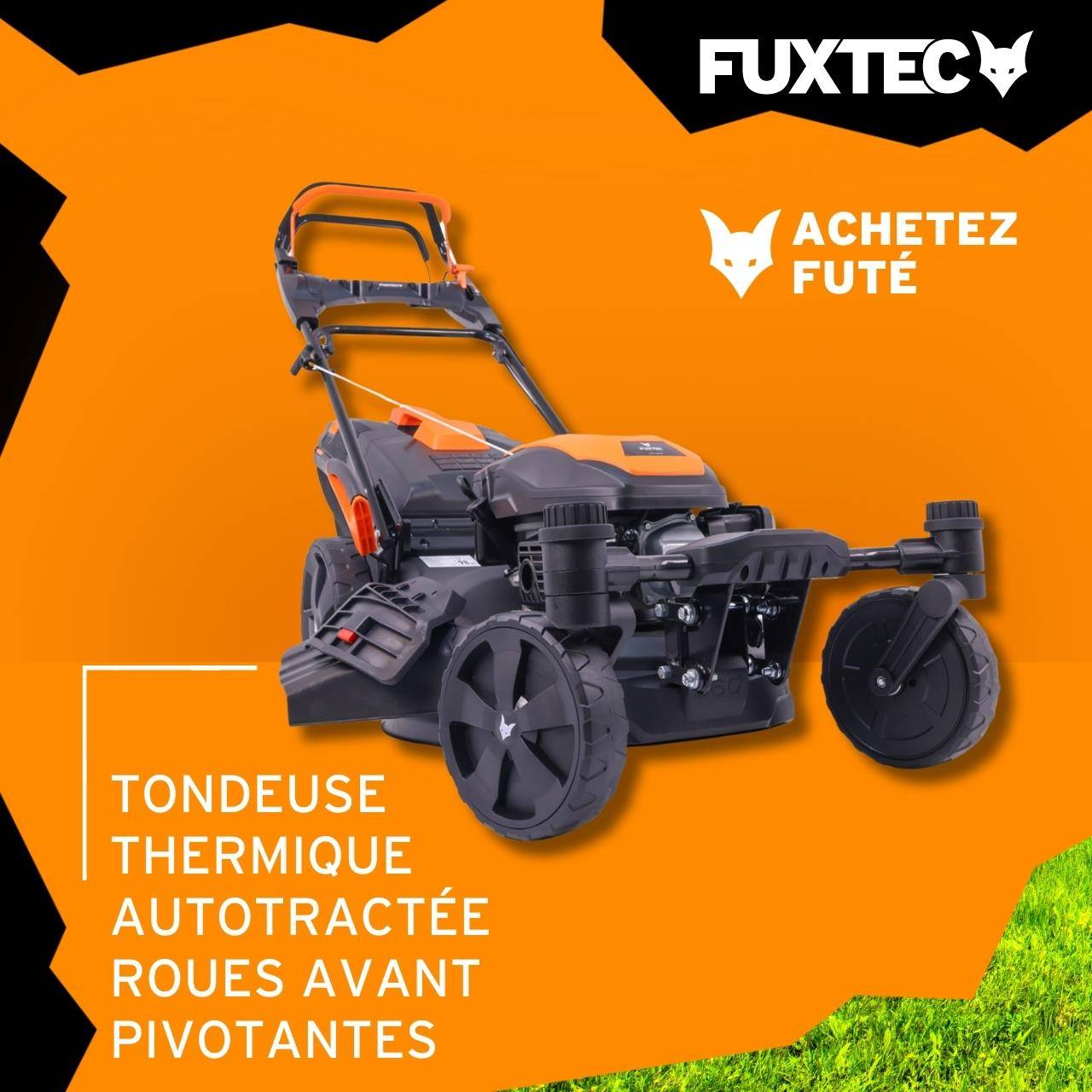Tondeuse à gazon thermique autotractée FUXTEC FX-RM5170agile – 51 cm – 170 cm³ – 60L – Roues pivotantes – Easy Clean – Mulching - Image 2