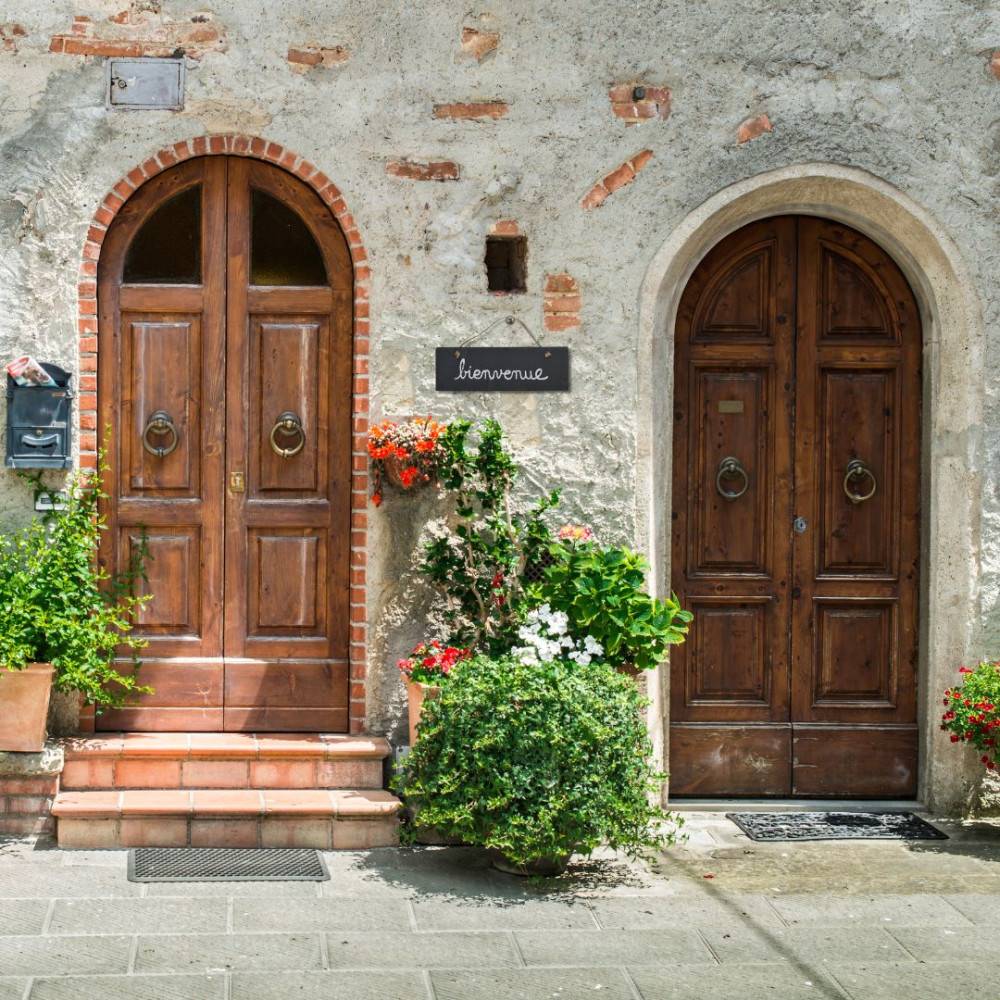 Plaque de porte d'entrée bienvenue en ardoise grise 30x10cm Chemin de campagne - Image 2
