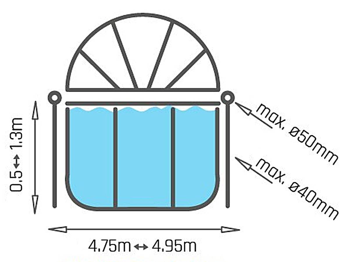 Exit Toys - Dôme pour piscine tubulaire ronde de Ø 4,75 à 4,95 m - Exit Toys - Image 7