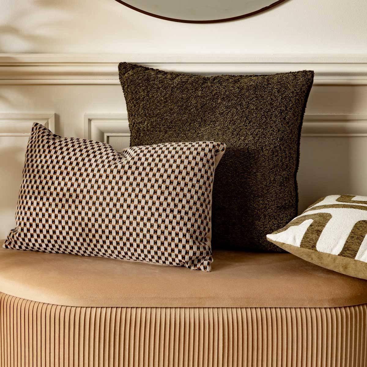 Atmosphera - Coussin décoratif jacquard chenille Beige Lin 30 x 50 cm - Image 5