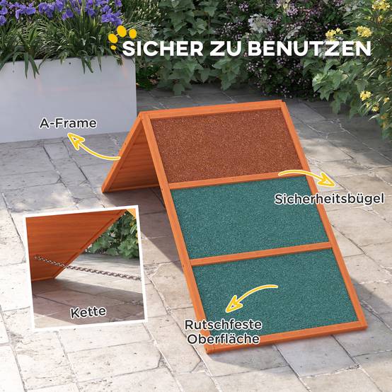 Rampe d'agilité pour chien bois de sapin orange et vert 173 x 59 x 66 cm - PANGIVO - Image 7