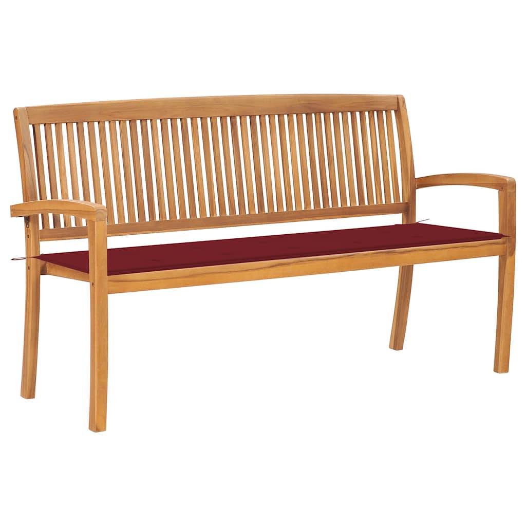 PANGIVO - Banc de jardin bois de teck rouge 159 x 57.5 x 90 cm - PANGIVO - Image 1