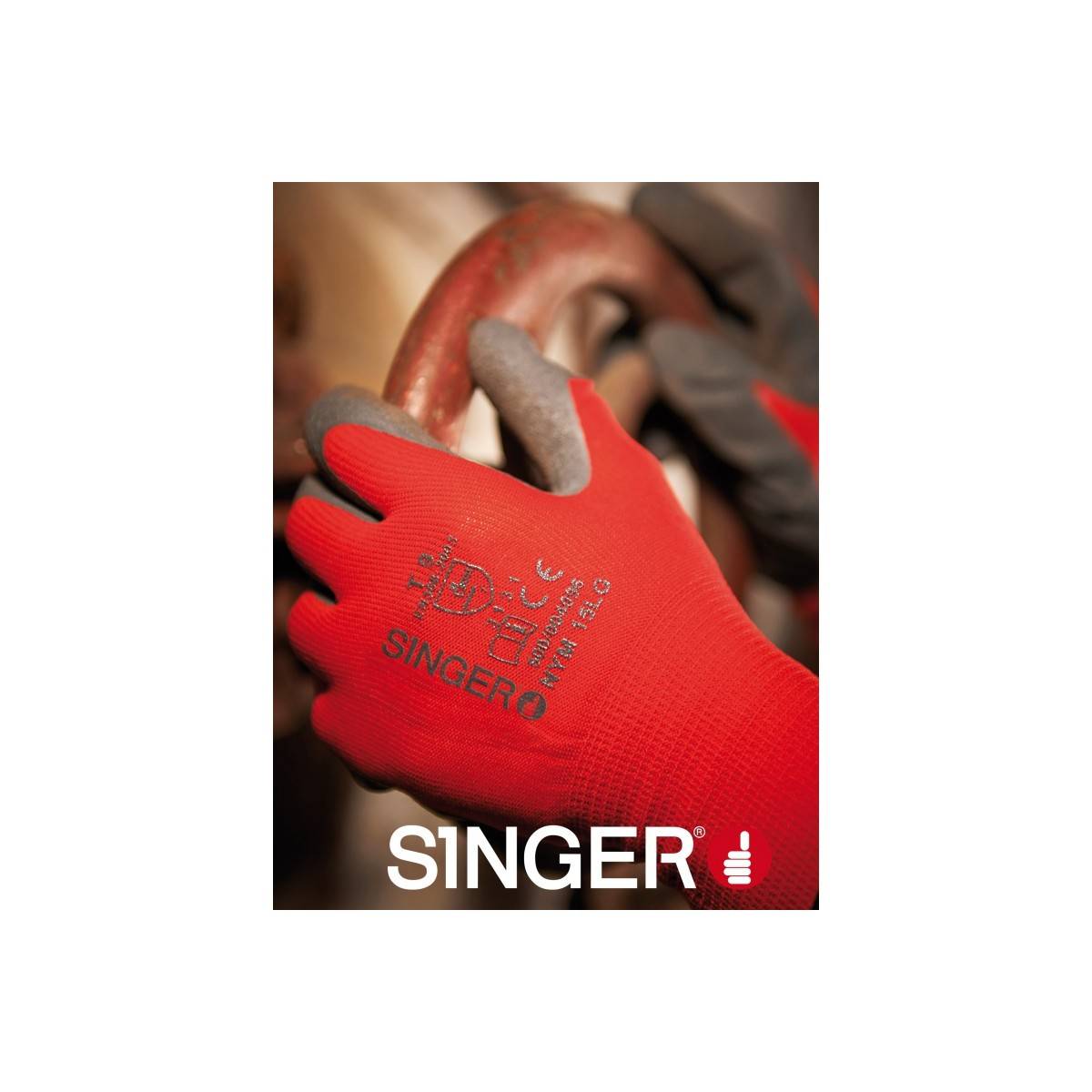 Gant de manutention T.9 latex rouge Singer - Image 3