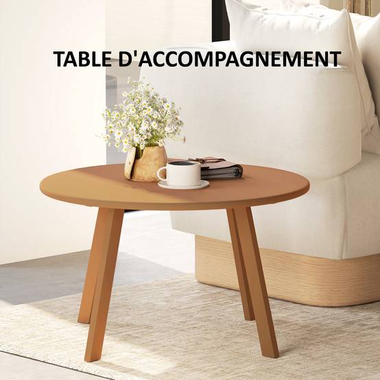 PANGIVO - Table basse de jardin métal orange 70 x 70 x 42 cm - PANGIVO - Image 9