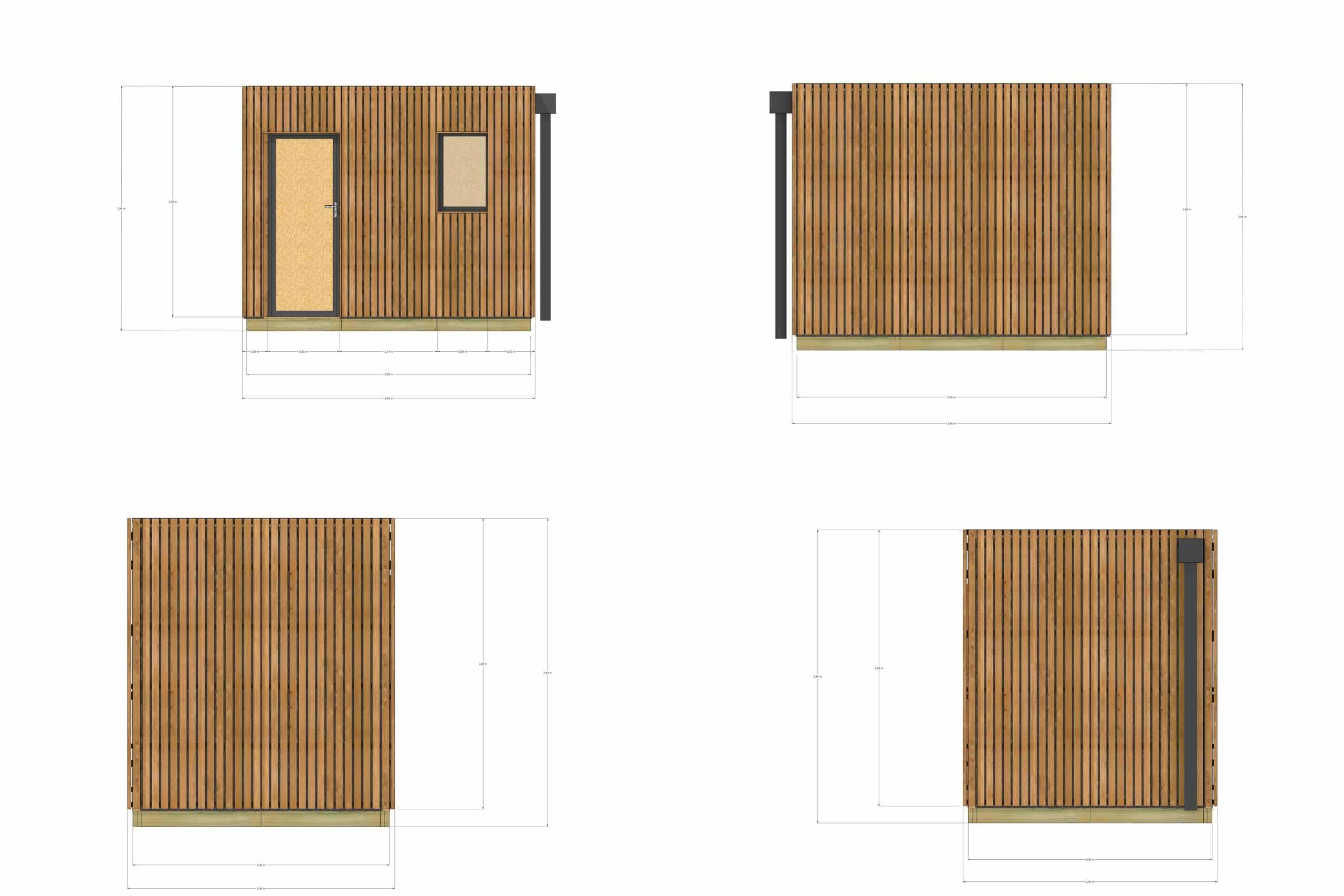 Sans Marque - Studio de jardin hébergement en bois 3,3 x 2,4 x 2,7 m avec plancher isolé - Image 4