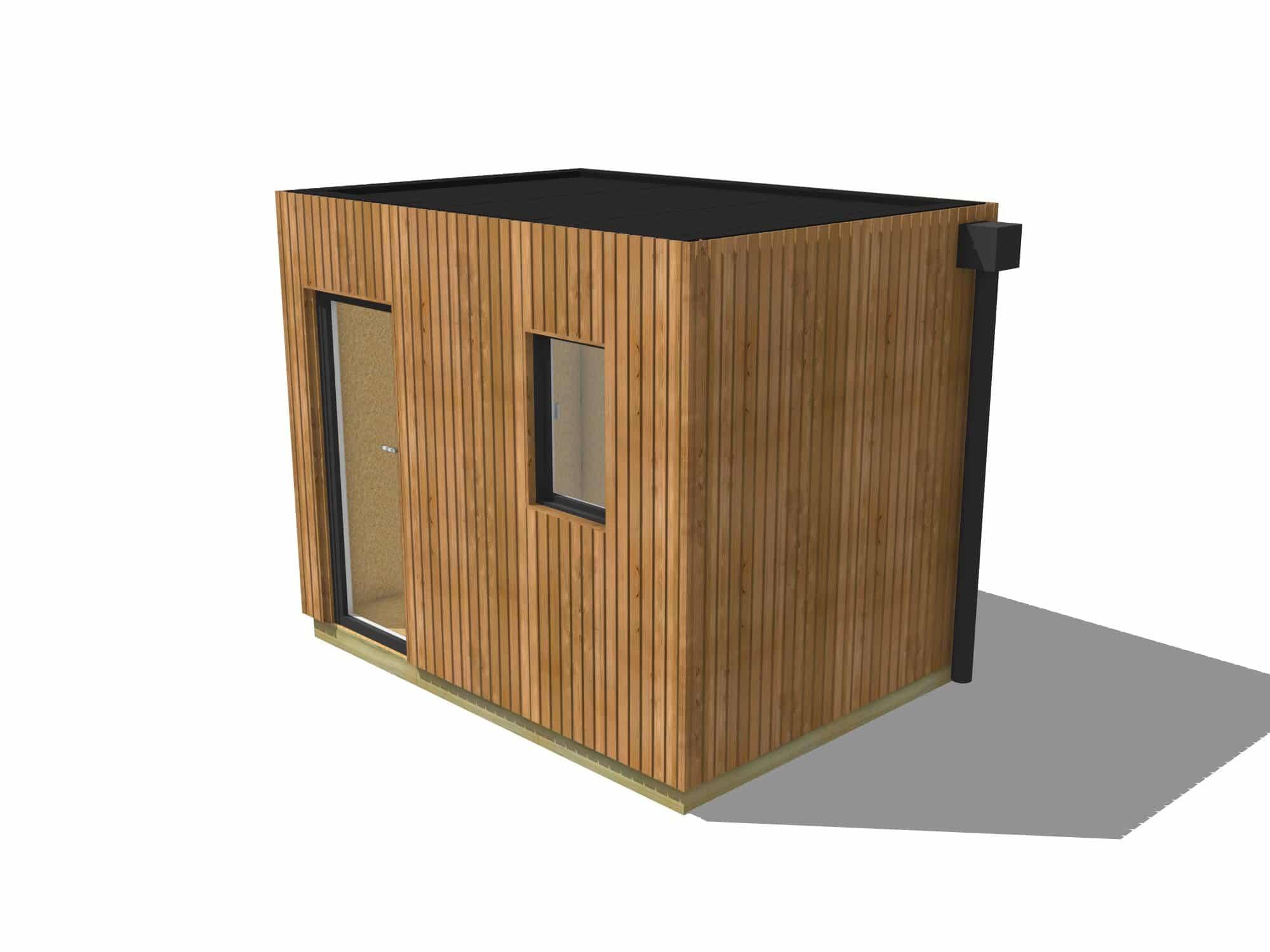 Sans Marque - Studio de jardin hébergement en bois 3,3 x 2,4 x 2,7 m avec plancher isolé - Image 2