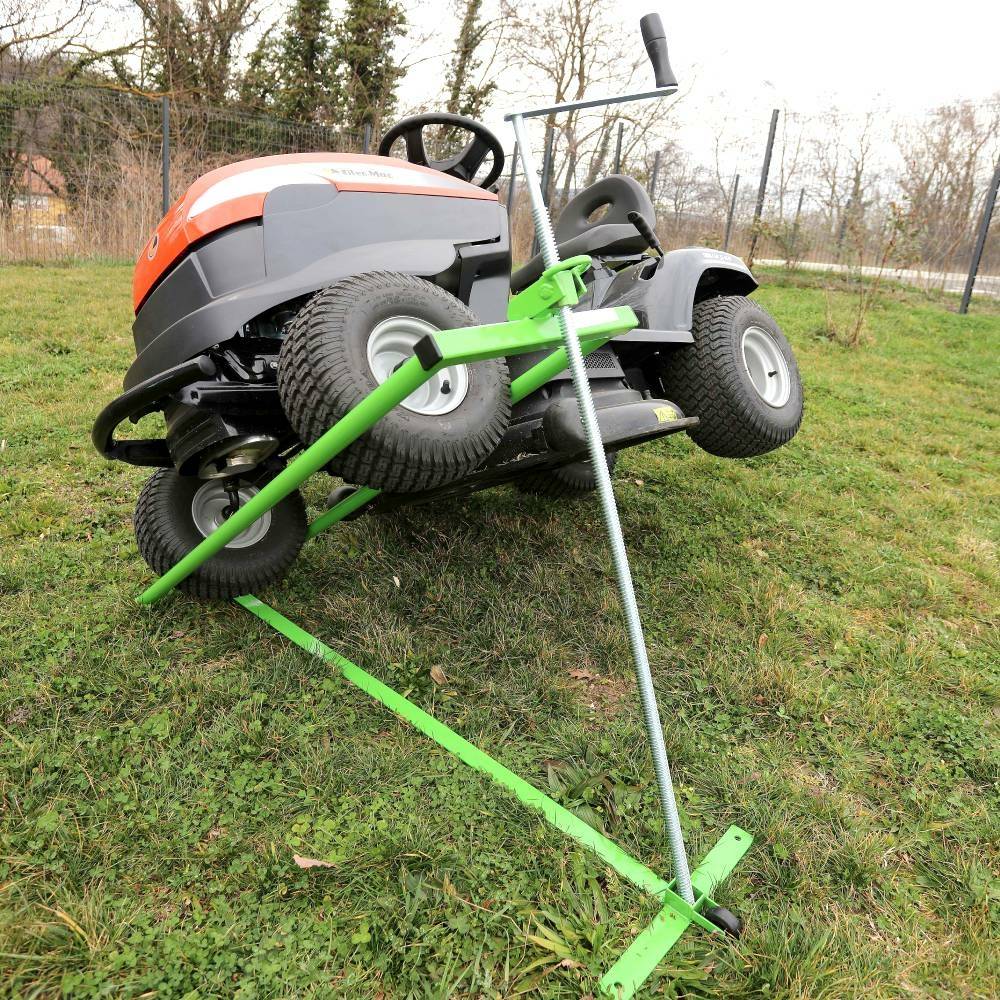 Cric lève tracteur tondeuse à manivelle 350 kg - Image 2