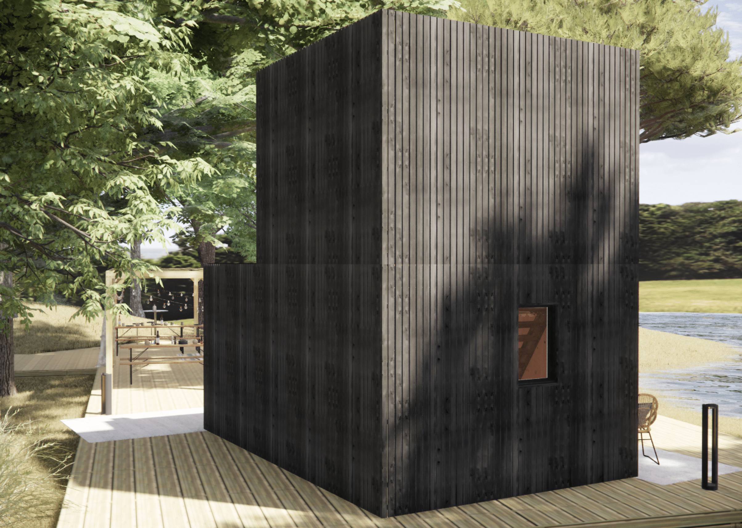 Studio de jardin bien isolé en bois 5,5 x 3,5 x 2,7 m / isolation RE2020 avec plancher isolé avec mezzanine et terrasse - Image 10