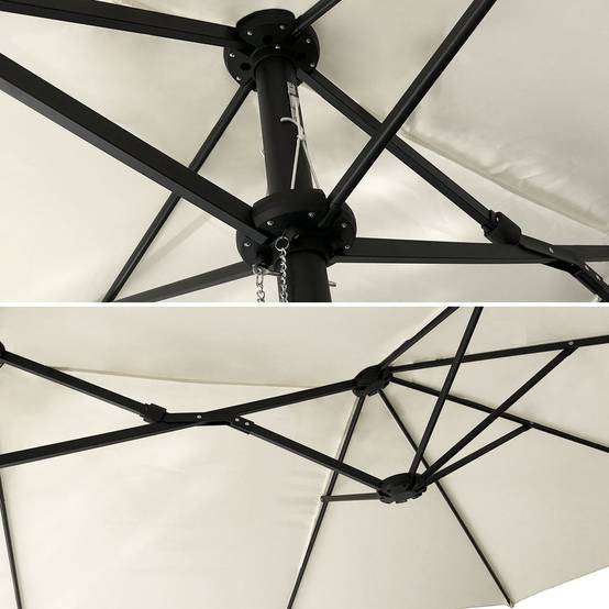Parasol double 2x4m LINAI beige - HAPPY GARDEN - Image 3