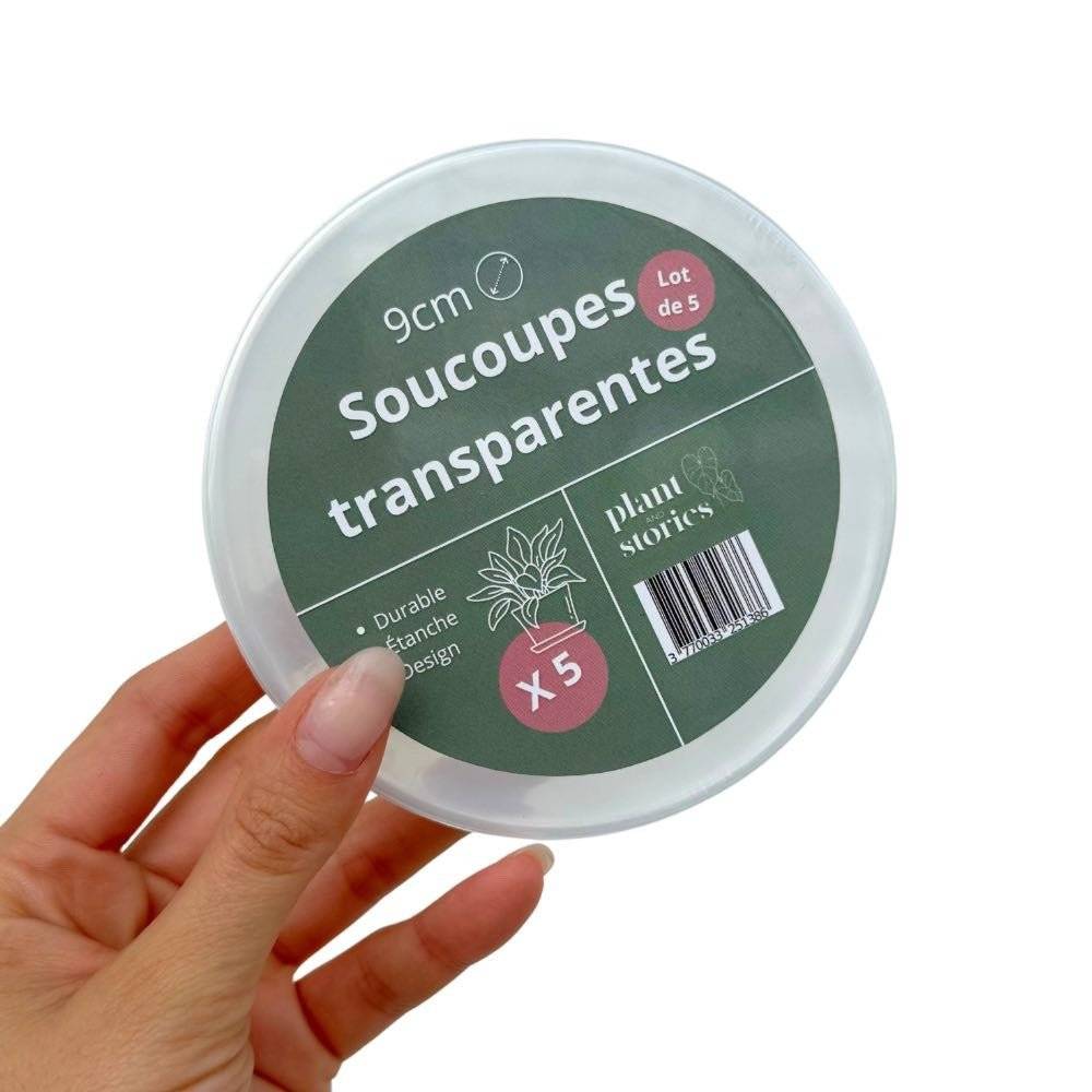 Soucoupes transparentes pour plantes - Soucoupes rigides - Coupelles pour plantes - X10 unités - Pot de 9cm - Image 1