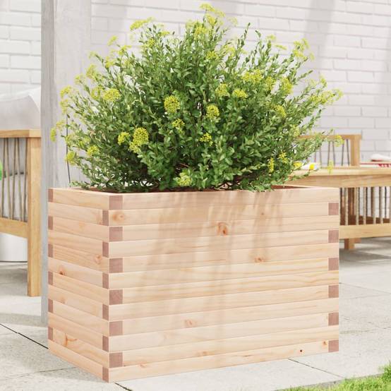 Jardinière rectangulaire en pin massif pour jardin et balcon 70x40cm – ComfortXL Outdoor Living - Image 1
