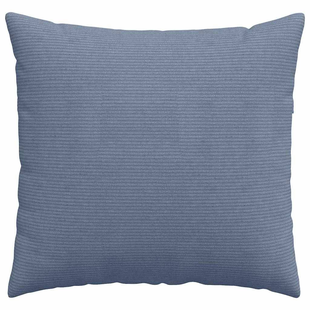 Lot de 2 Coussins en Velours Côtelé Confortables avec Housses Amovibles pour Salon Bleu 45x45 cm – ComfortXL Outdoor Living - Image 6