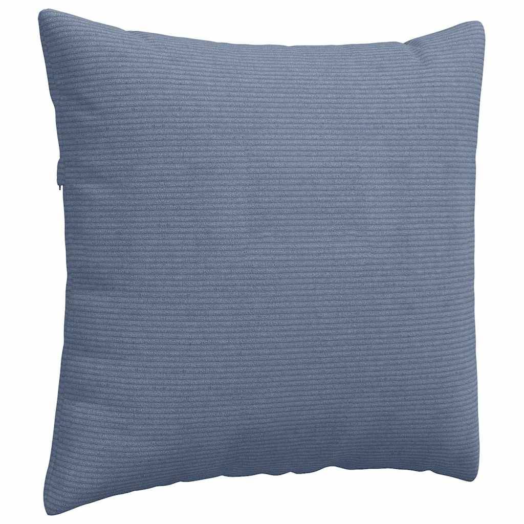 Lot de 2 Coussins en Velours Côtelé Confortables avec Housses Amovibles pour Salon Bleu 45x45 cm – ComfortXL Outdoor Living - Image 5