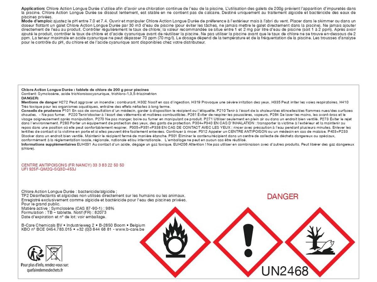 BSI - Chlore Lent - Action Longue Durée - Dissolution Lente - Désinfection - Pour Piscine 30m³ et Plus - Galets 200g - 5kg - Image 2
