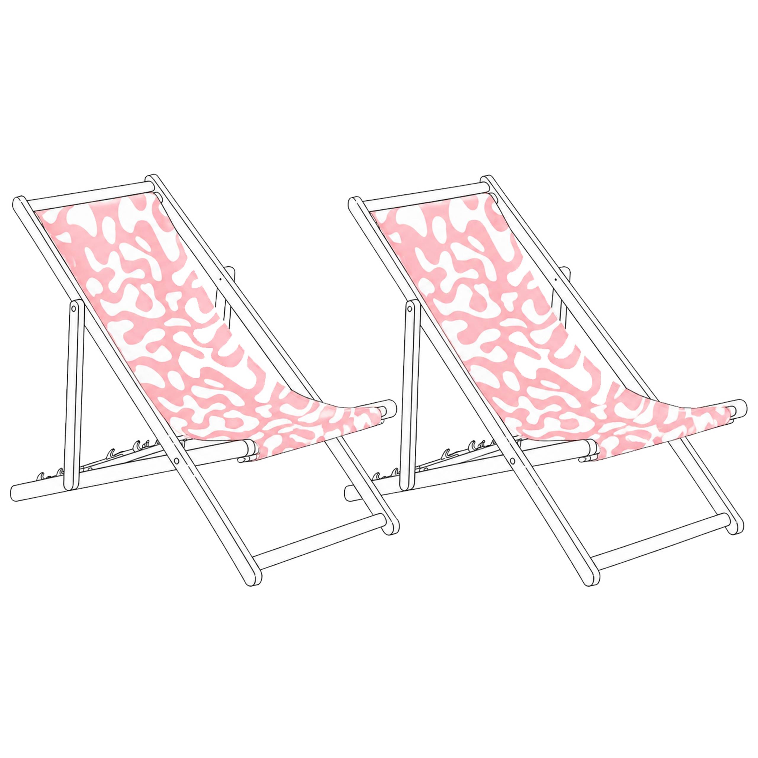 Beliani - Toile pour transat et chilienne Polyester Rose ANZIO/AVELLINO - Beliani - Image 2
