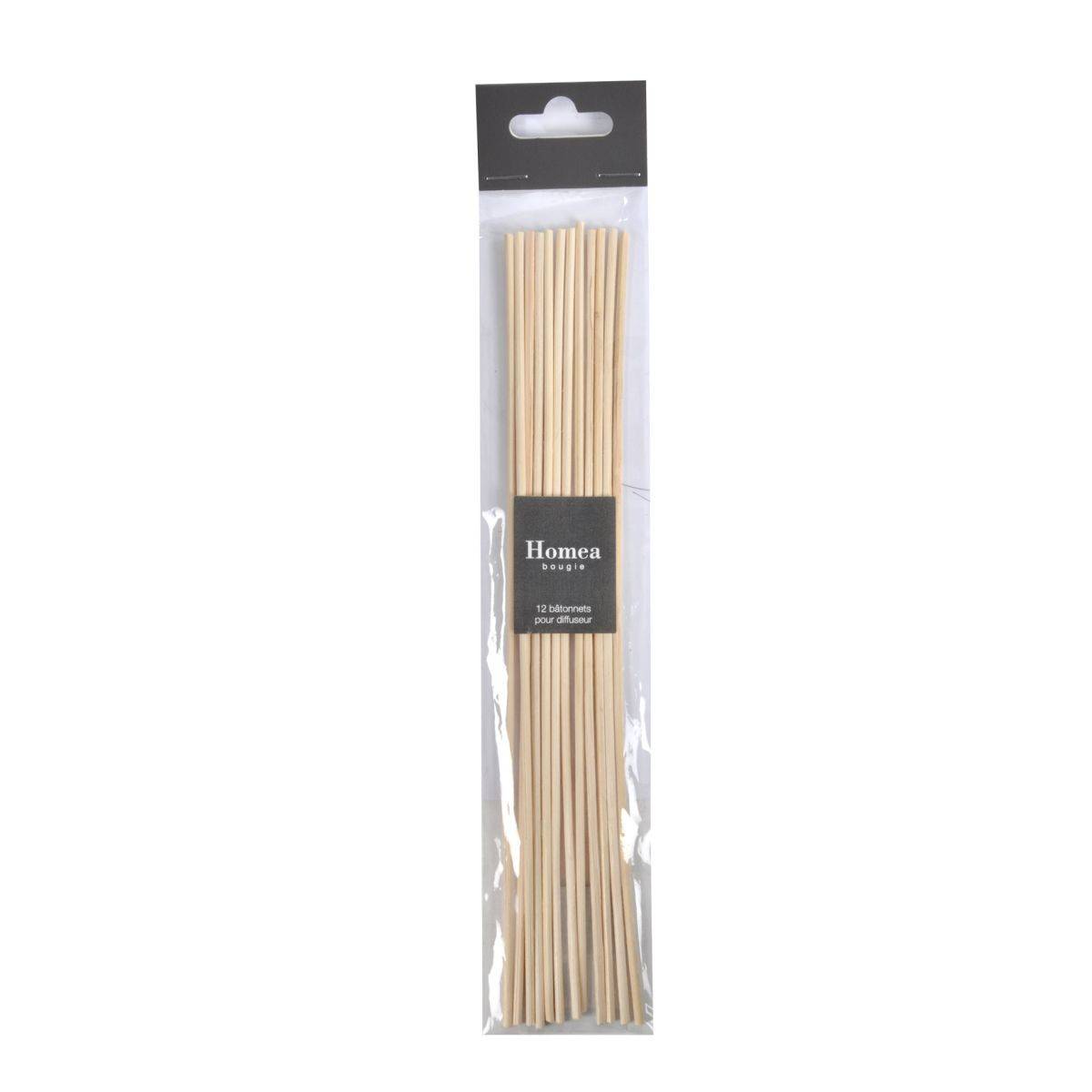Lot de 12 Bâtonnets Diffuseur "Rotin" 23cm Naturel - Image 2