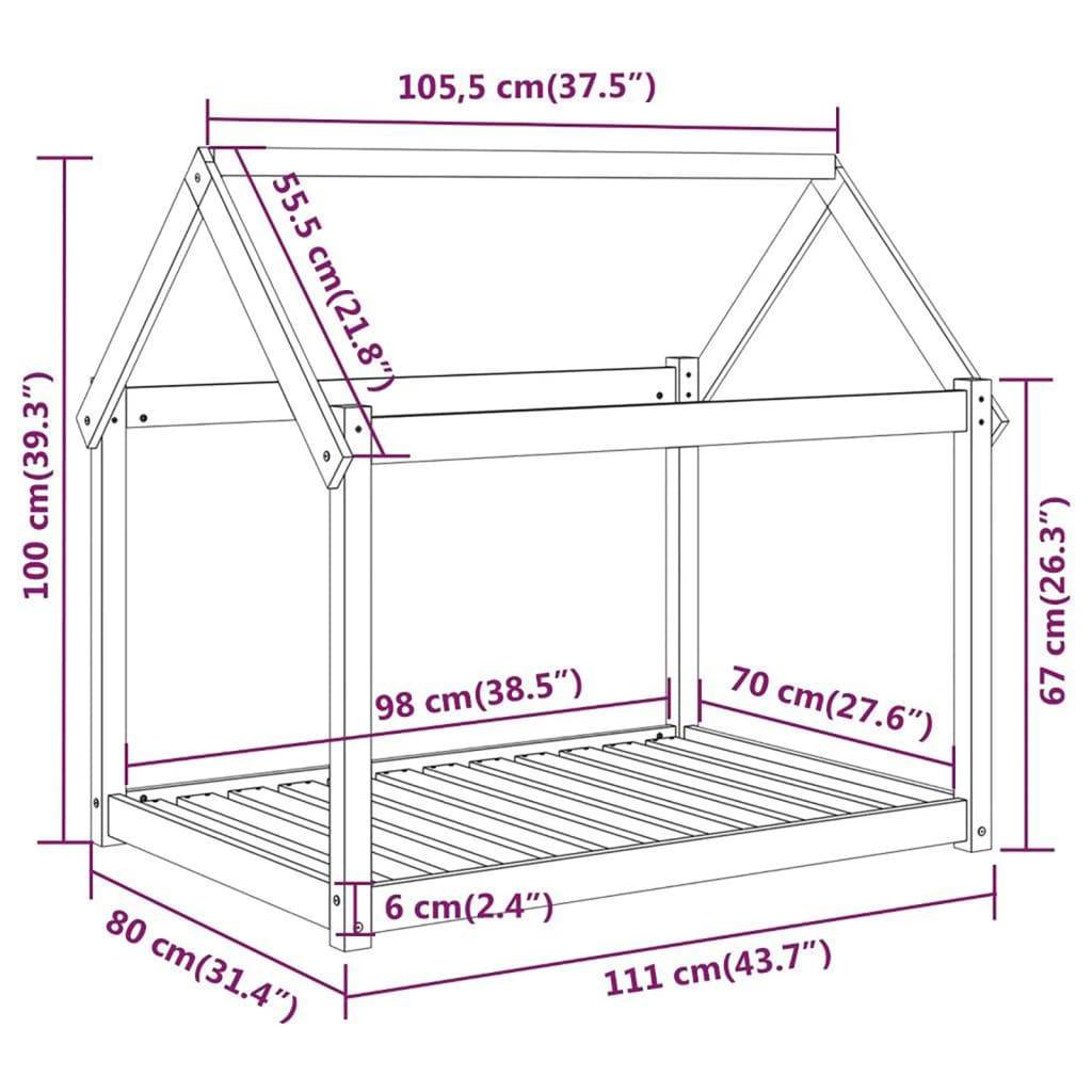Vidaxl - Lit pour chien 111x80x100 cm Bois de pin solide vidaXL 822217 - Image 3