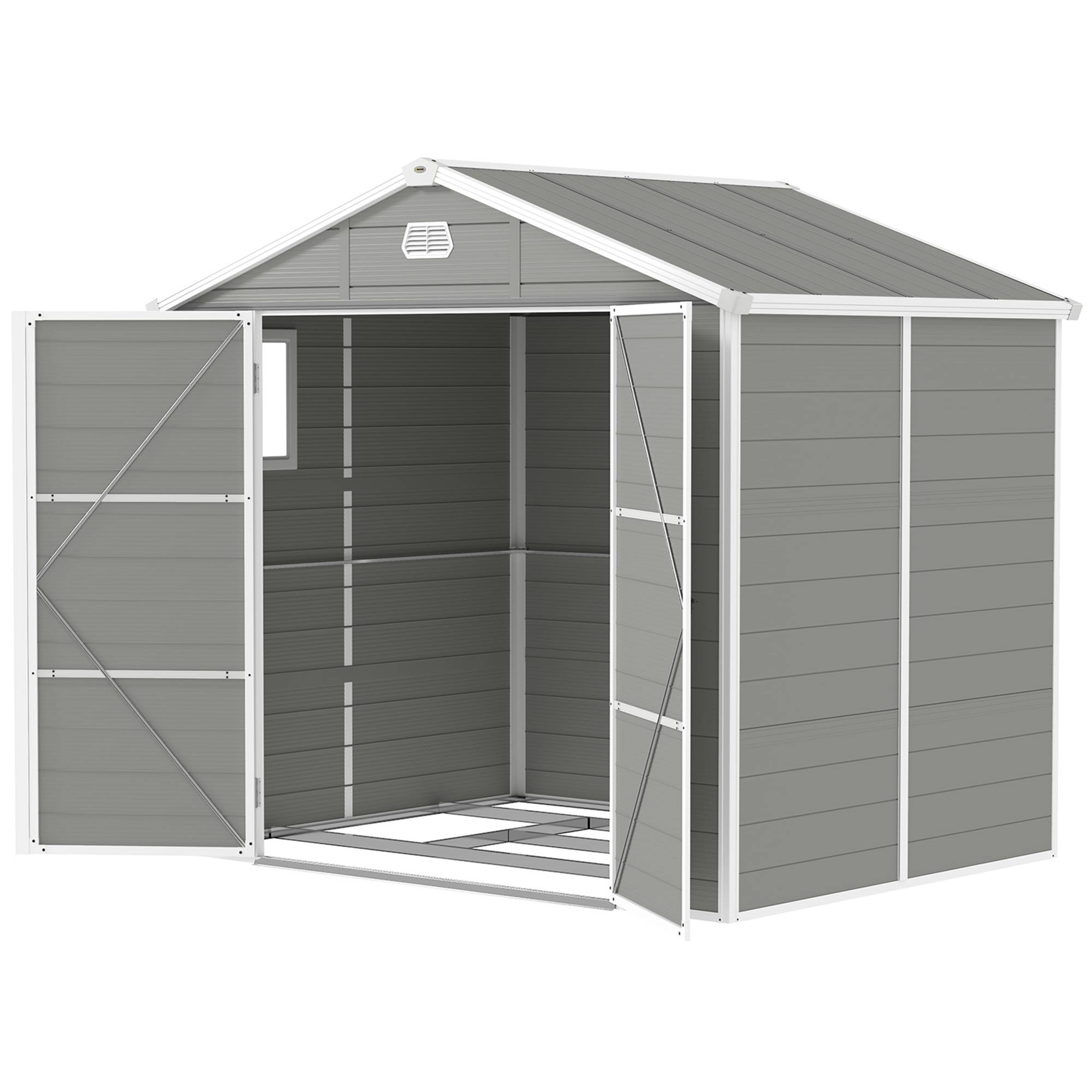 Abri de jardin 4,1 m² toit en pente 240x190x180-228 cm, cabane stockage extérieur sécurisée pour outils jardin - Image 2