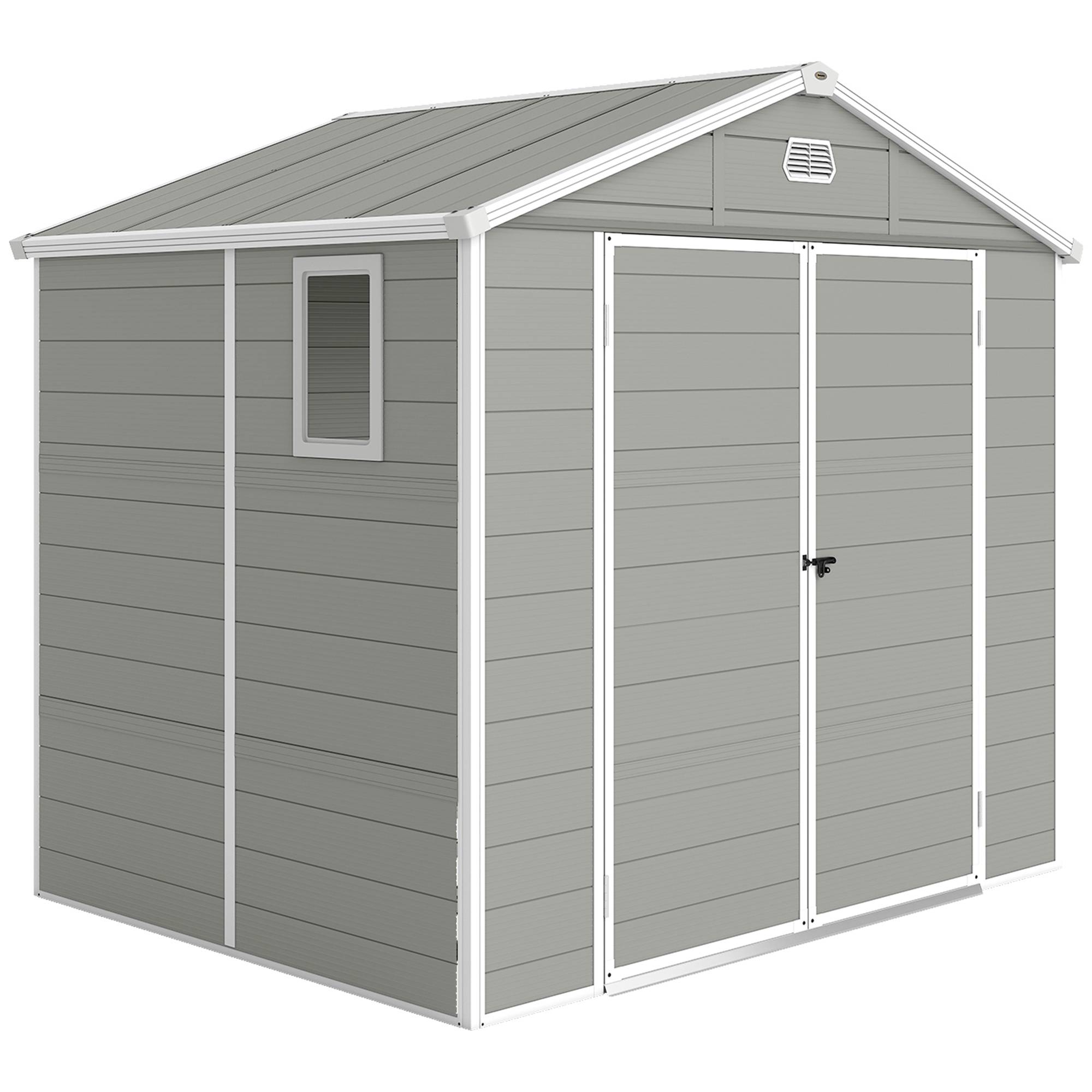 Abri de jardin 4,1 m² toit en pente 240x190x180-228 cm, cabane stockage extérieur sécurisée pour outils jardin - Image 1