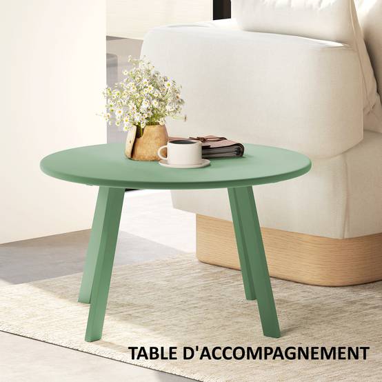PANGIVO - Table basse de jardin métal vert 70 x 70 x 42 cm - PANGIVO - Image 9