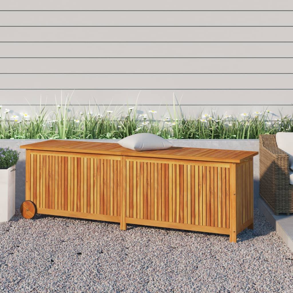 Vidaxl - Boîte de rangement de jardin avec roues 150x50x58cm bois acacia vidaXL 319713 - Image 1