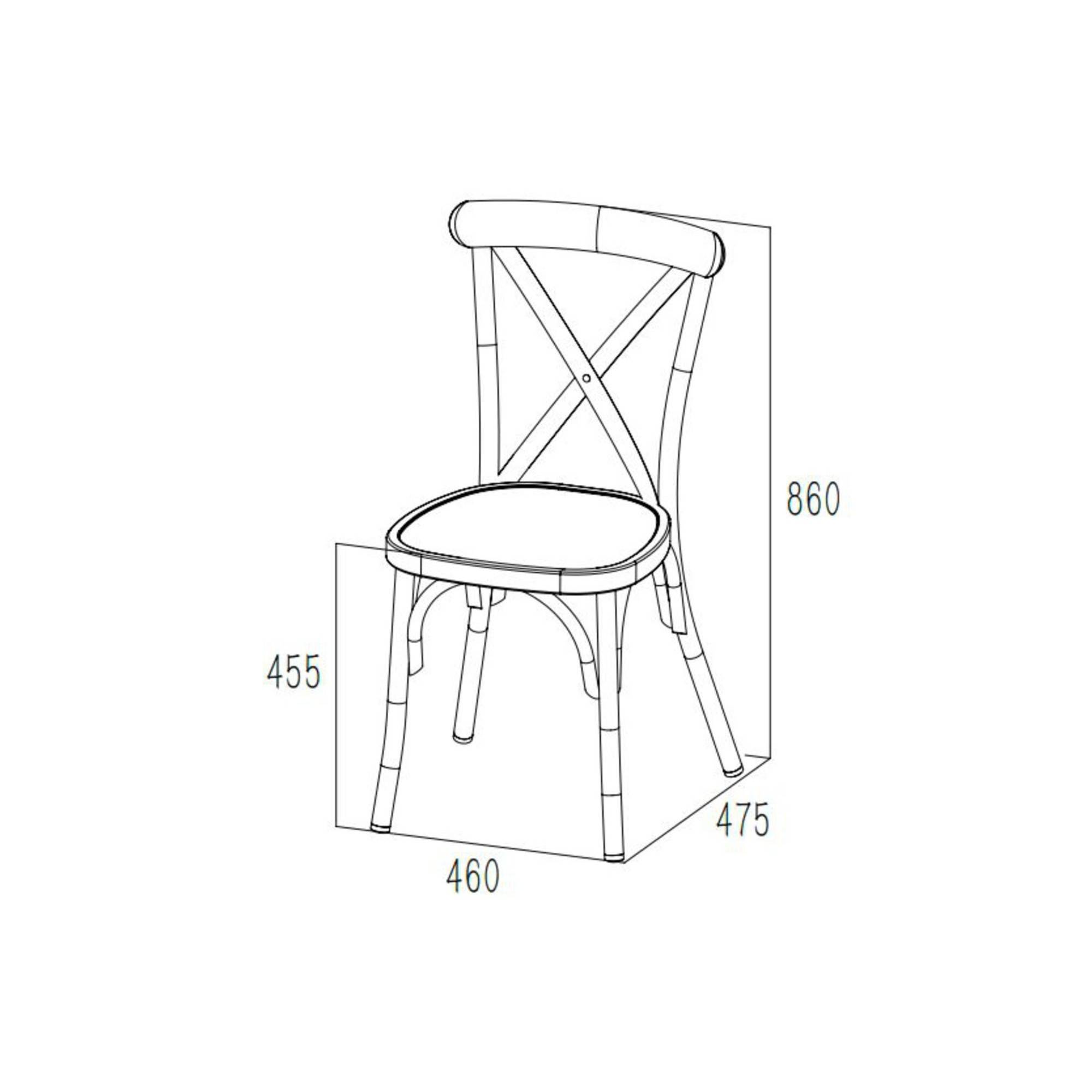 Autre - Chaise de jardin bistrot empilable en aluminium (lot de 2) - DAHLIA - Image 5