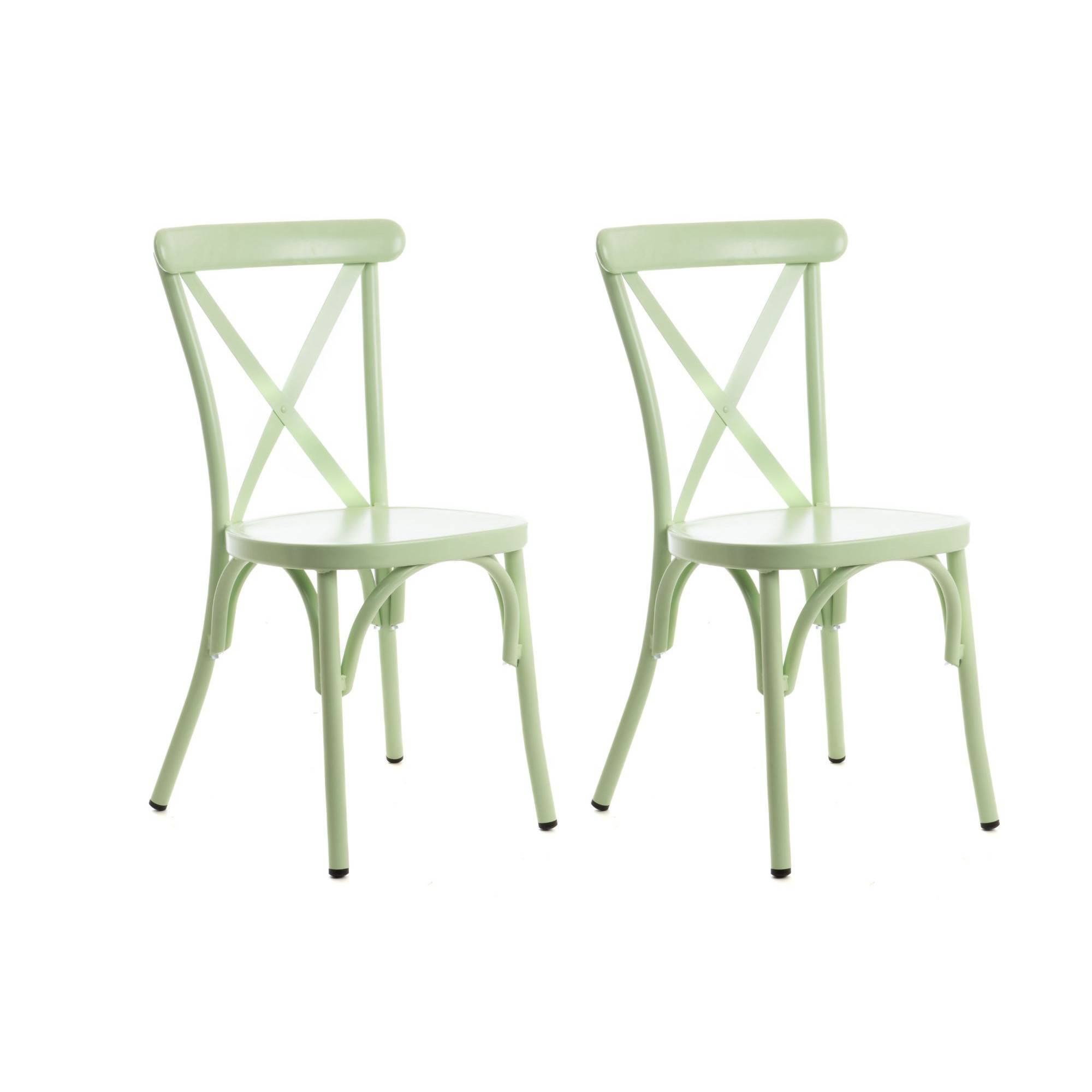 Autre - Chaise de jardin bistrot empilable en aluminium (lot de 2) - DAHLIA - Image 1