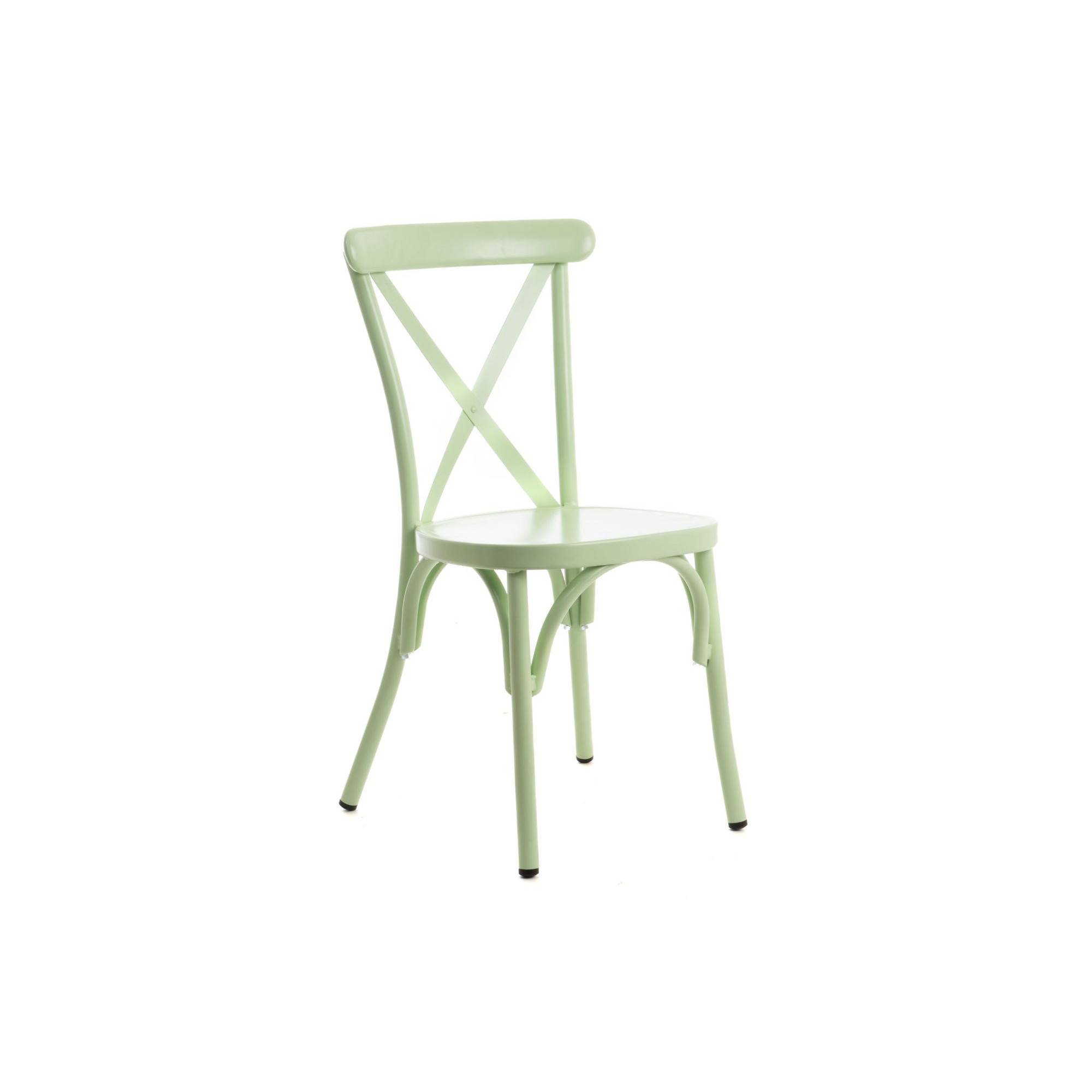 Autre - Chaise de jardin bistrot empilable en aluminium (lot de 2) - DAHLIA - Image 3