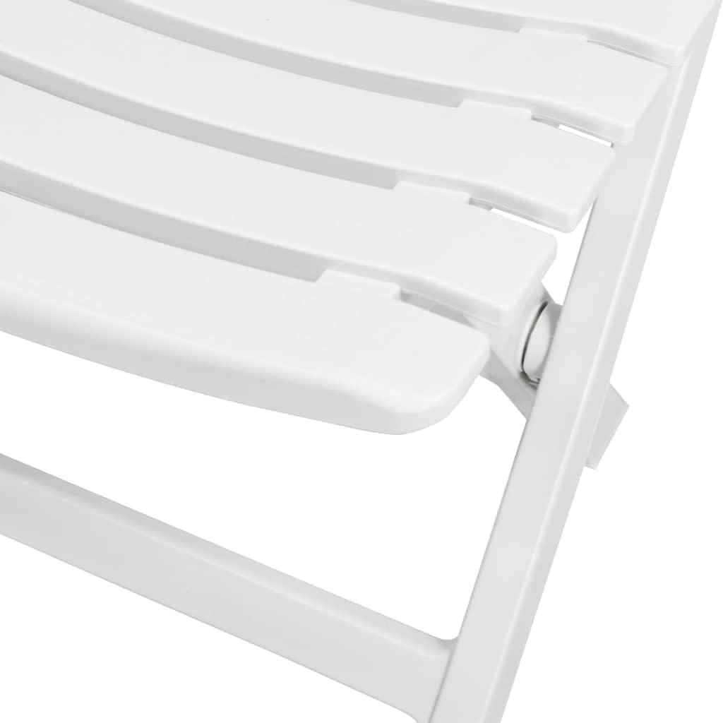 Vidaxl - Ensemble de bistro pliable 3 pcs-Salons de jardin Plastique Blanc - Image 4