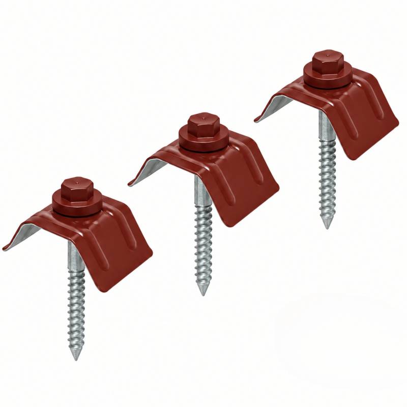 Kit 50 fixations pour plaque acier nervurée 900/25 - Coloris - Rouge 8012, Unités - 50 pièces - Image 1