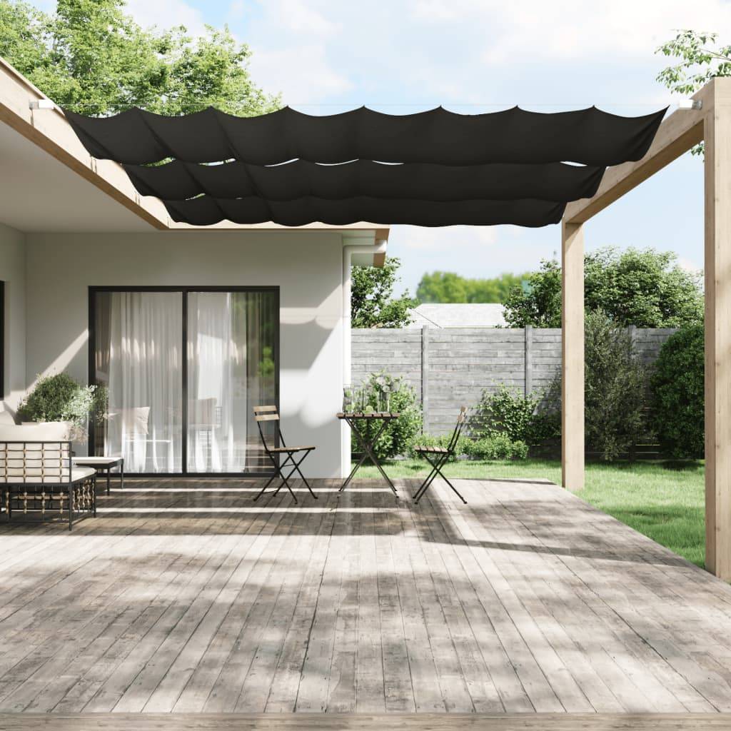 Store banne polycoton anthracite  140 x 420 cm  - Prolenta premium p331.6 - Image 2