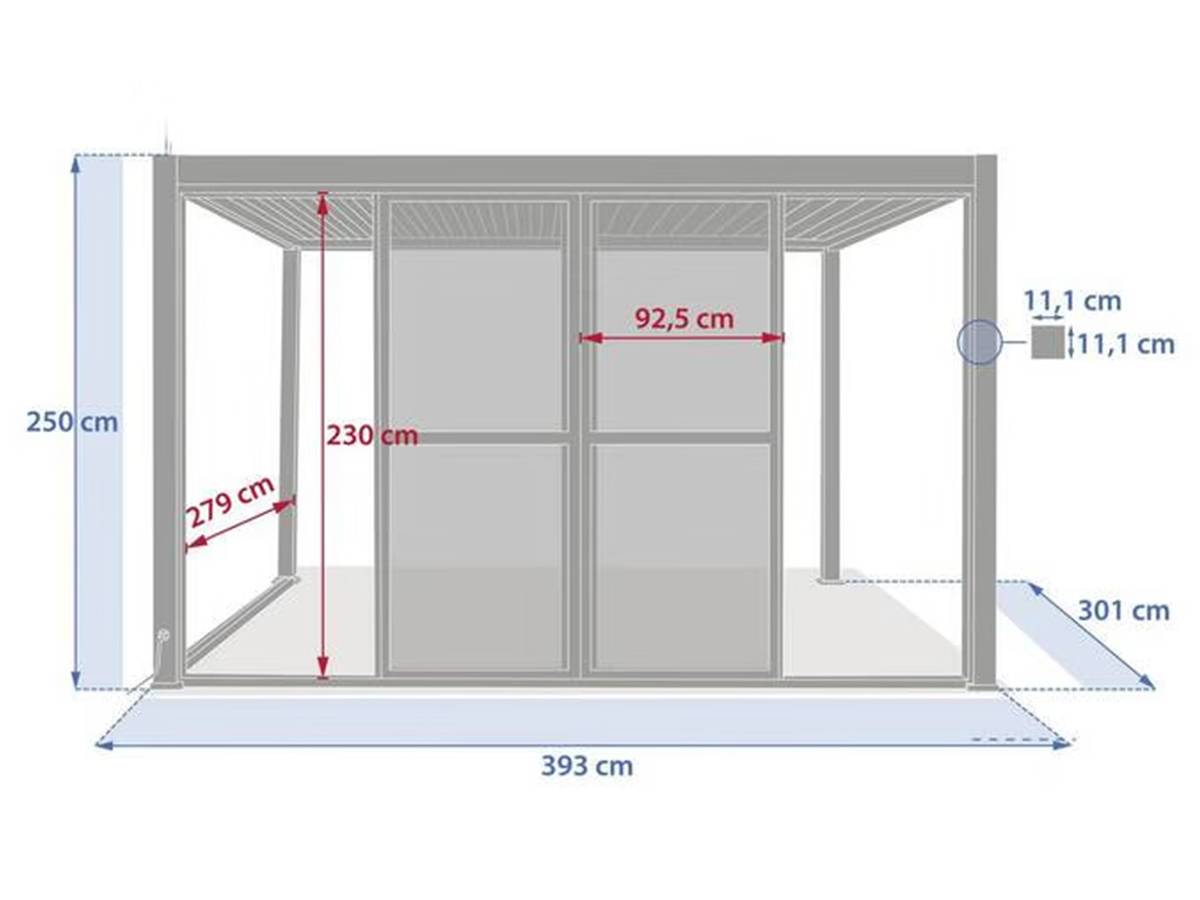 Hesperide - Portes coulissantes pour pergola Evora gris graphite - Hespéride - Image 3