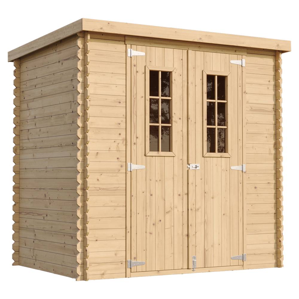Timbela - Abri de jardin en bois l204xL142xH200cm / 2.22 m² avec sol traité - Petit abri à outils, Local à vélos - 19 mm d’épaisseur - Timbela M311C+M311G - Image 2