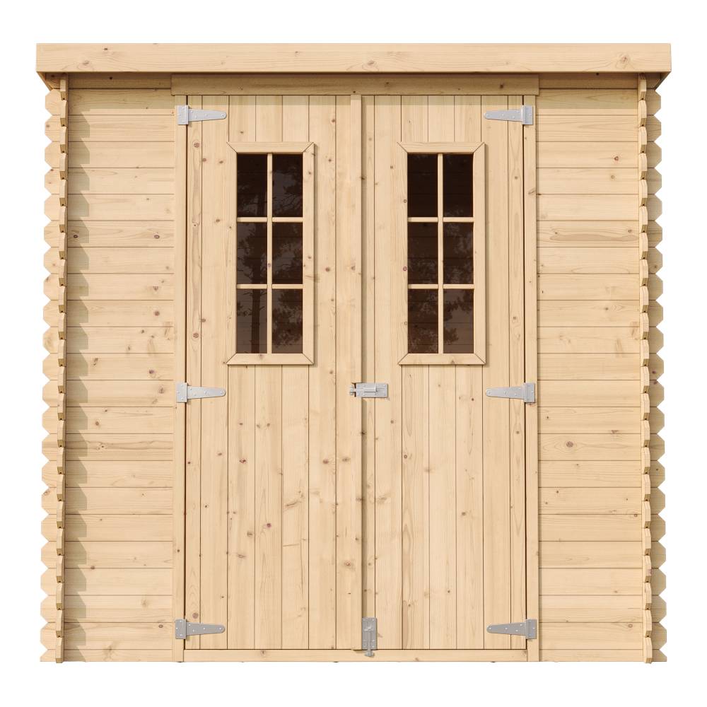 Timbela - Abri de jardin en bois l204xL142xH200cm / 2.22 m² avec sol traité - Petit abri à outils, Local à vélos - 19 mm d’épaisseur - Timbela M311C+M311G - Image 3