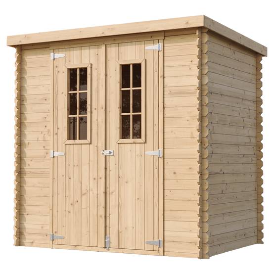 Timbela - Abri de jardin en bois l204xL142xH200cm / 2.22 m² avec sol traité - Petit abri à outils, Local à vélos - 19 mm d’épaisseur - Timbela M311C+M311G - Image 4
