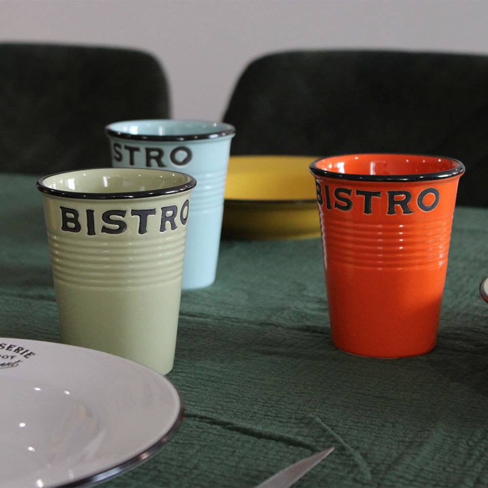 Antic Line Creations - Assiettes colorées Brasserie bistrot (Lot de 6) Assiettes creuses - 22 cm - Image 2