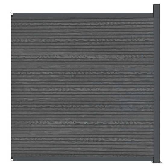 Panneau de clôture WPC aluminium gris 173 x 186 cm - PANGIVO - Image 4