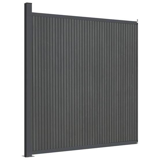 Panneau de clôture WPC aluminium gris 173 x 186 cm - PANGIVO - Image 2