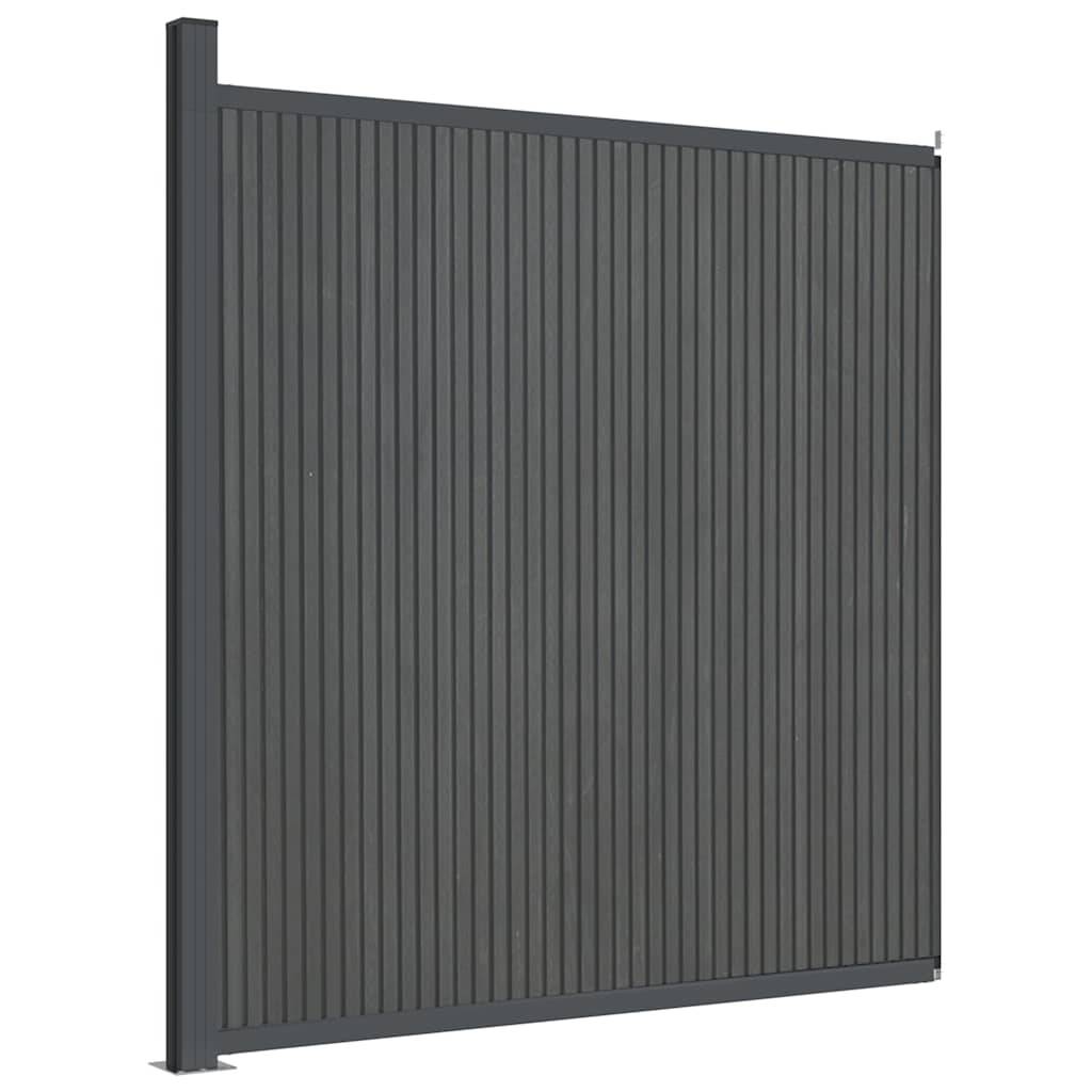 Panneau de clôture WPC aluminium gris 173 x 186 cm - PANGIVO - Image 2