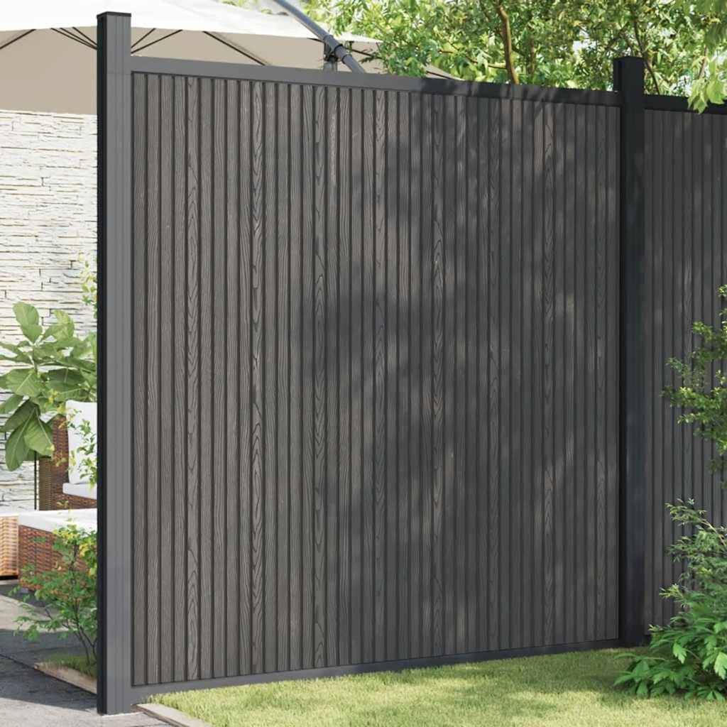 Panneau de clôture WPC aluminium gris 173 x 186 cm - PANGIVO - Image 3