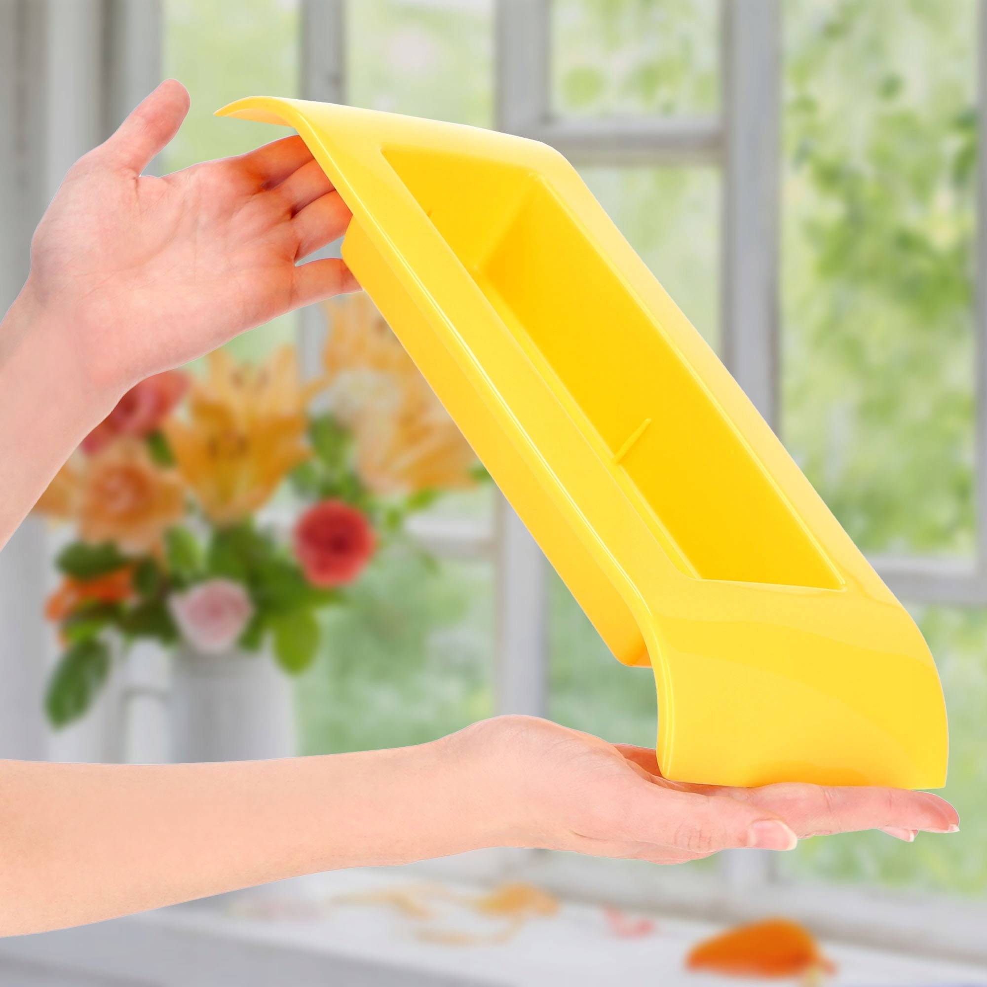 Vase ikebana en plastique, pique-fleurs japonais (L 36 cm, jaune) - Image 4