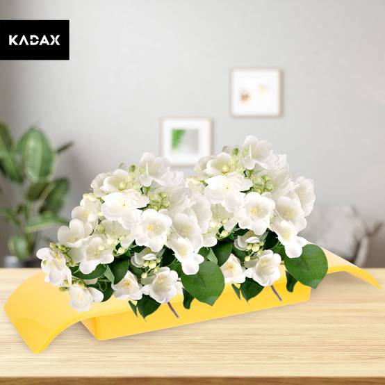 Vase ikebana en plastique, pique-fleurs japonais (L 36 cm, jaune) - Image 7