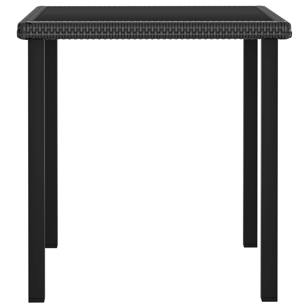 Maison Chic - Table à dîner de jardin - Table d'extérieur - Table de jardin Noir 70x70x73 cm Résine tressée - Image 1