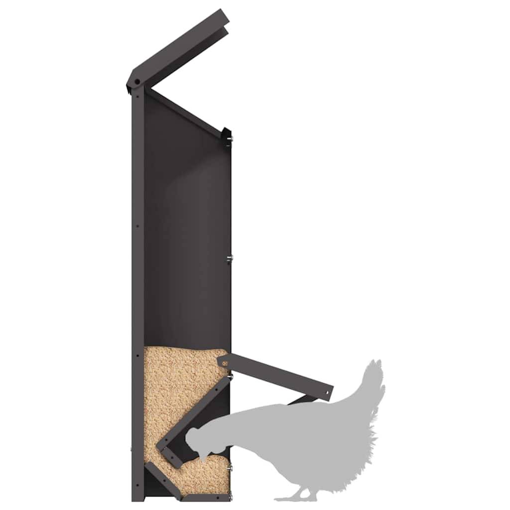 Mangeoire Poule Colonne Acier Auvent 5kg Noir - ComfortXL Outdoor Living - Image 9