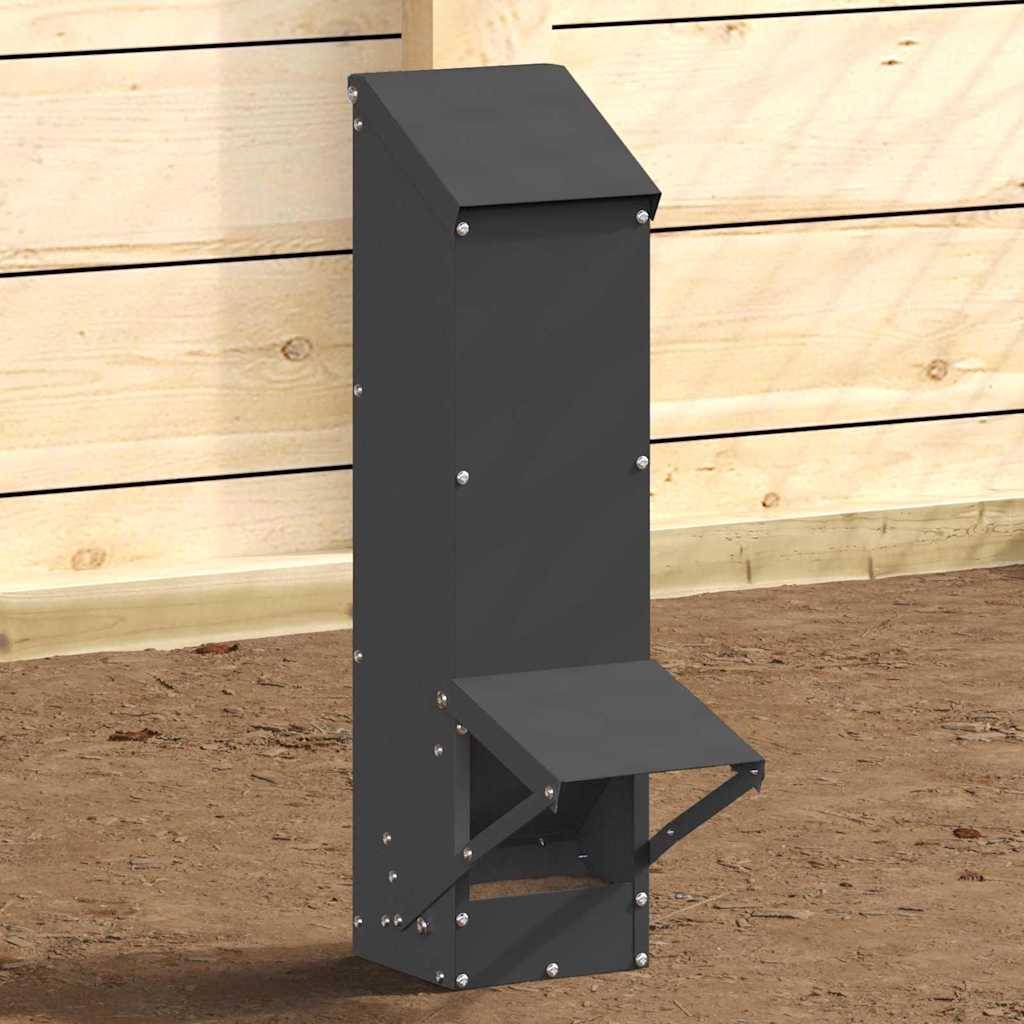 Mangeoire Poule Colonne Acier Auvent 5kg Noir - ComfortXL Outdoor Living - Image 4
