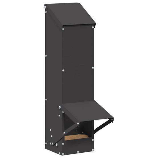 Mangeoire Poule Colonne Acier Auvent 5kg Noir - ComfortXL Outdoor Living - Image 3