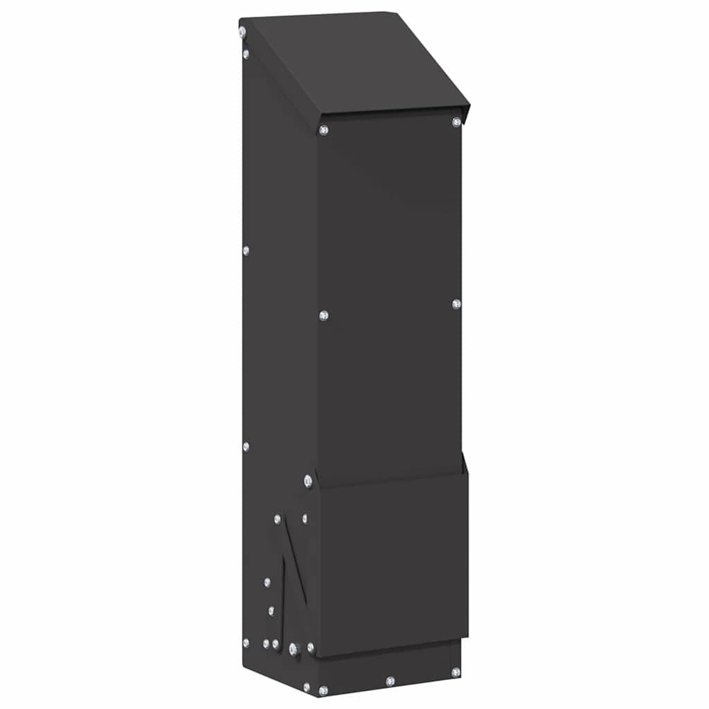 Mangeoire Poule Colonne Acier Auvent 5kg Noir - ComfortXL Outdoor Living - Image 2