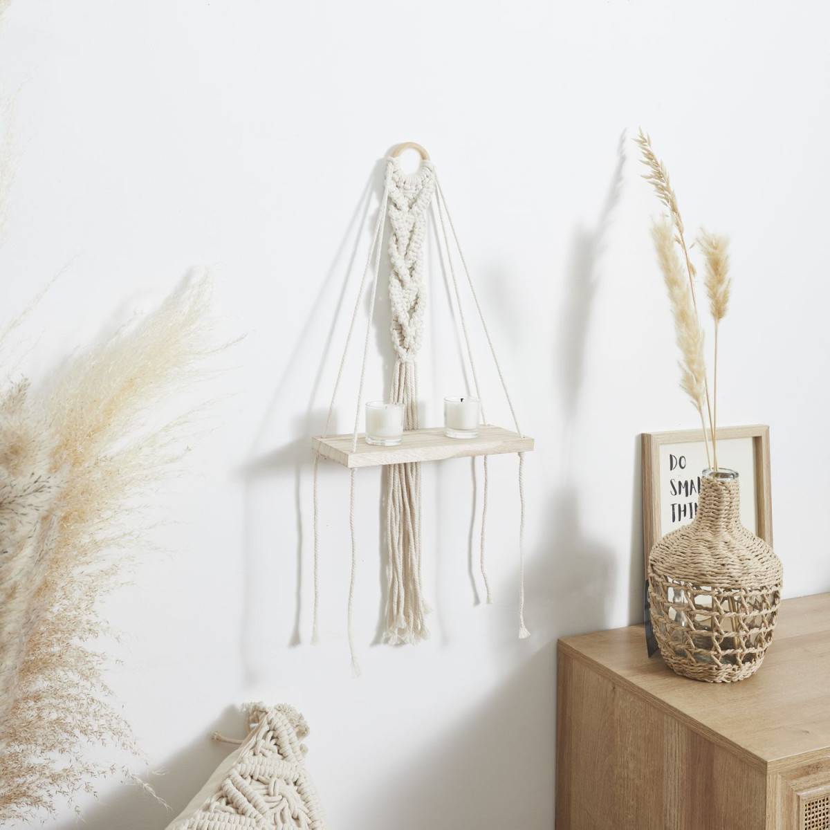 The Home Deco Factory - Étagère Murale Déco "Boho" 62cm Beige - Image 4
